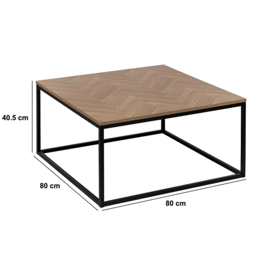 Table basse, Effet bois et noir