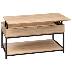 Table basse plateau relevable, Effet chêne naturel