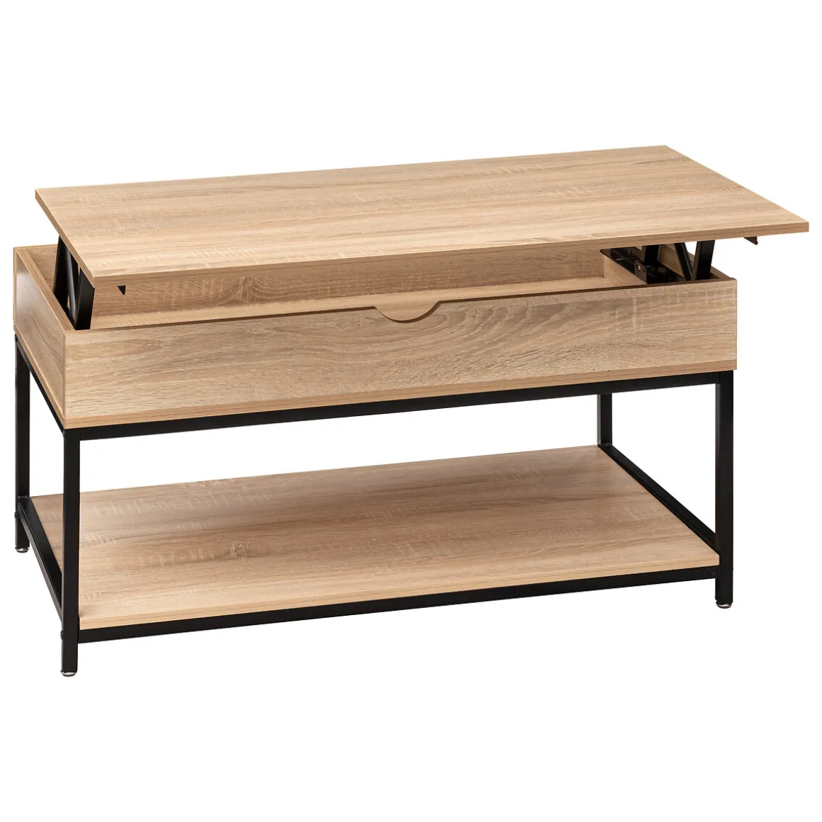 Table basse plateau relevable, Effet chêne naturel