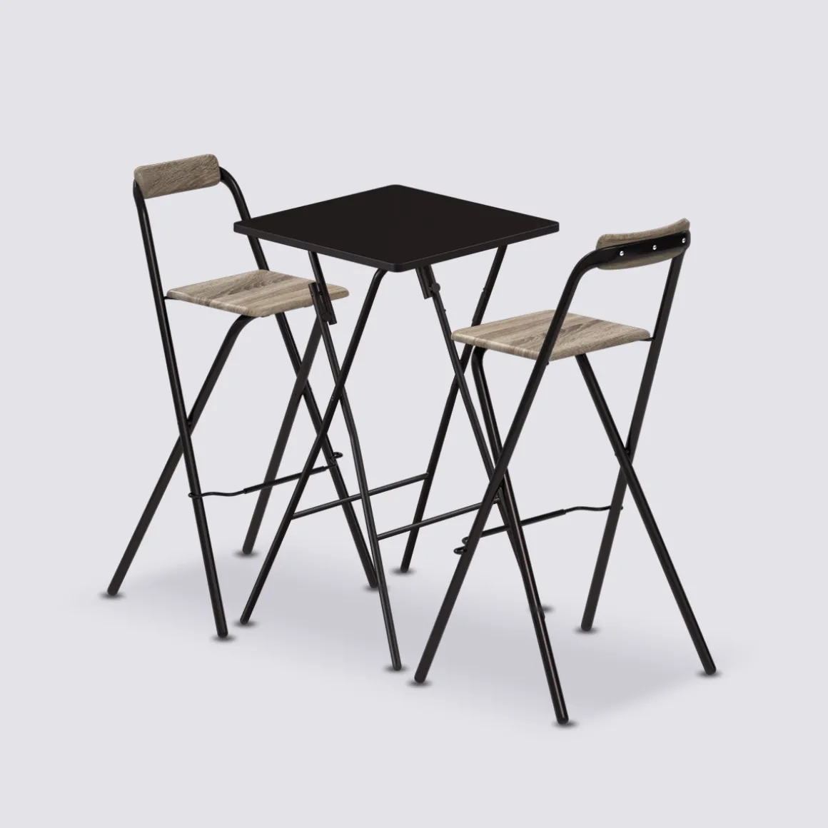 Table de bar et 2 chaises pliantes