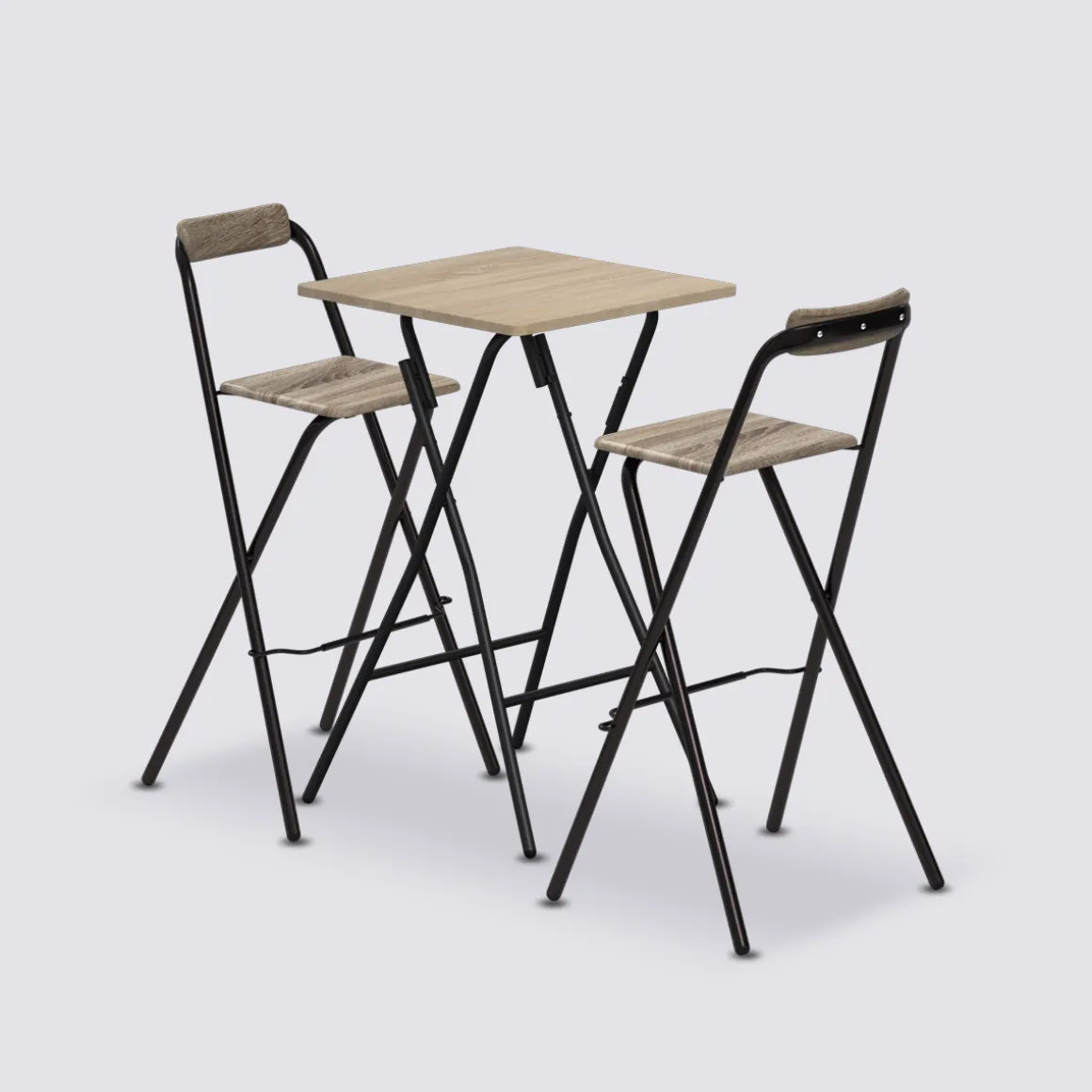Table de bar et 2 chaises pliantes