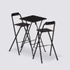 Table de bar et 2 chaises pliantes