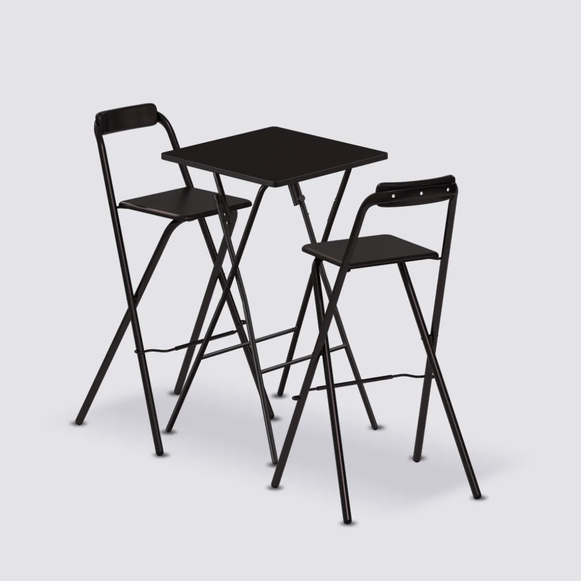 Table de bar et 2 chaises pliantes