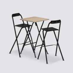 Table de bar et 2 chaises pliantes