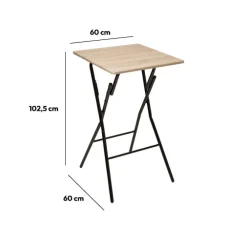 Table de bar pliante 2 places, Effet bois