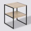 Table de chevet 2 étagères, Effet bois