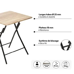 Table et 2 chaises pliantes