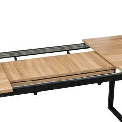 Table extensible 6/8 personnes, Effet chêne naturel