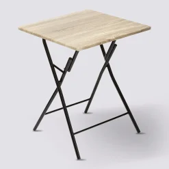 Table pliante 2 places, Effet bois