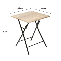 Table pliante 2 places, Effet bois