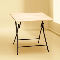 Table pliante 4 places, Effet bois