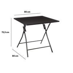Table pliante 4 places, Noir