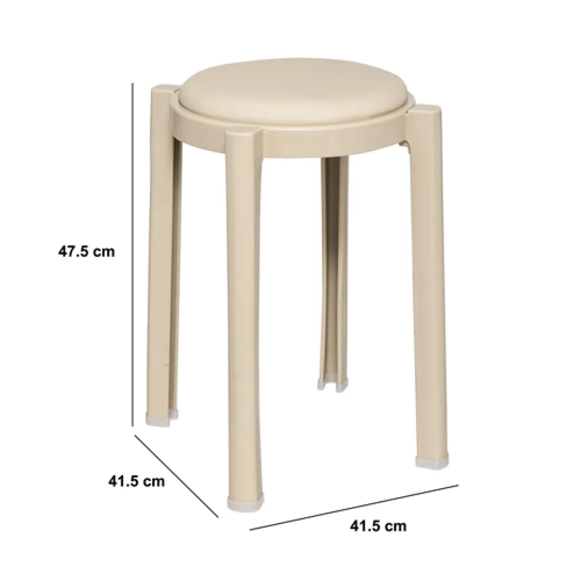 Tabouret empilable plastique, Beige