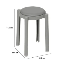 Tabouret empilable plastique, Gris