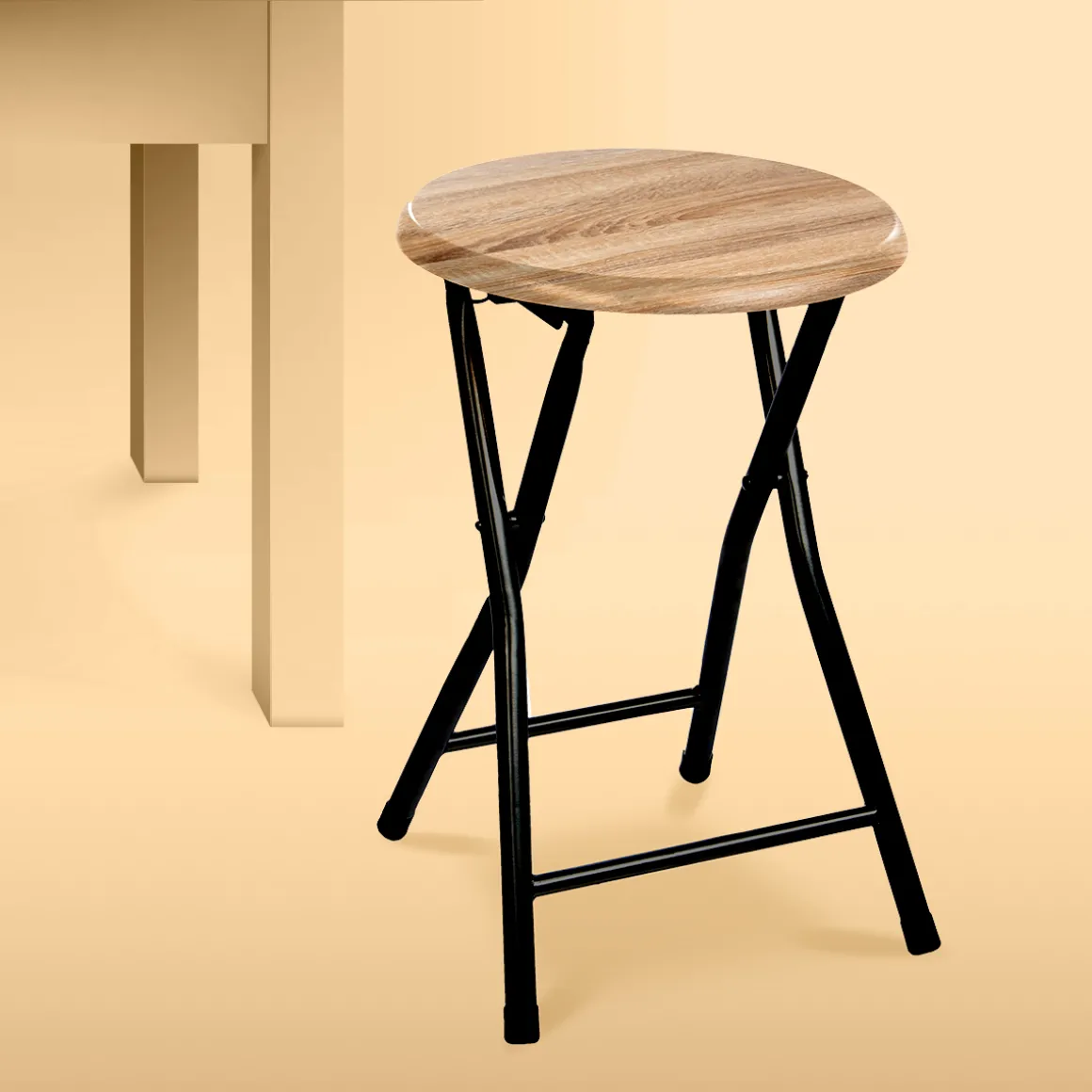 Tabouret pliant, Effet bois naturel