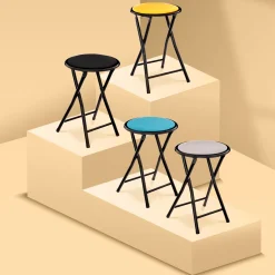 Tabouret pliant, Velours Gris