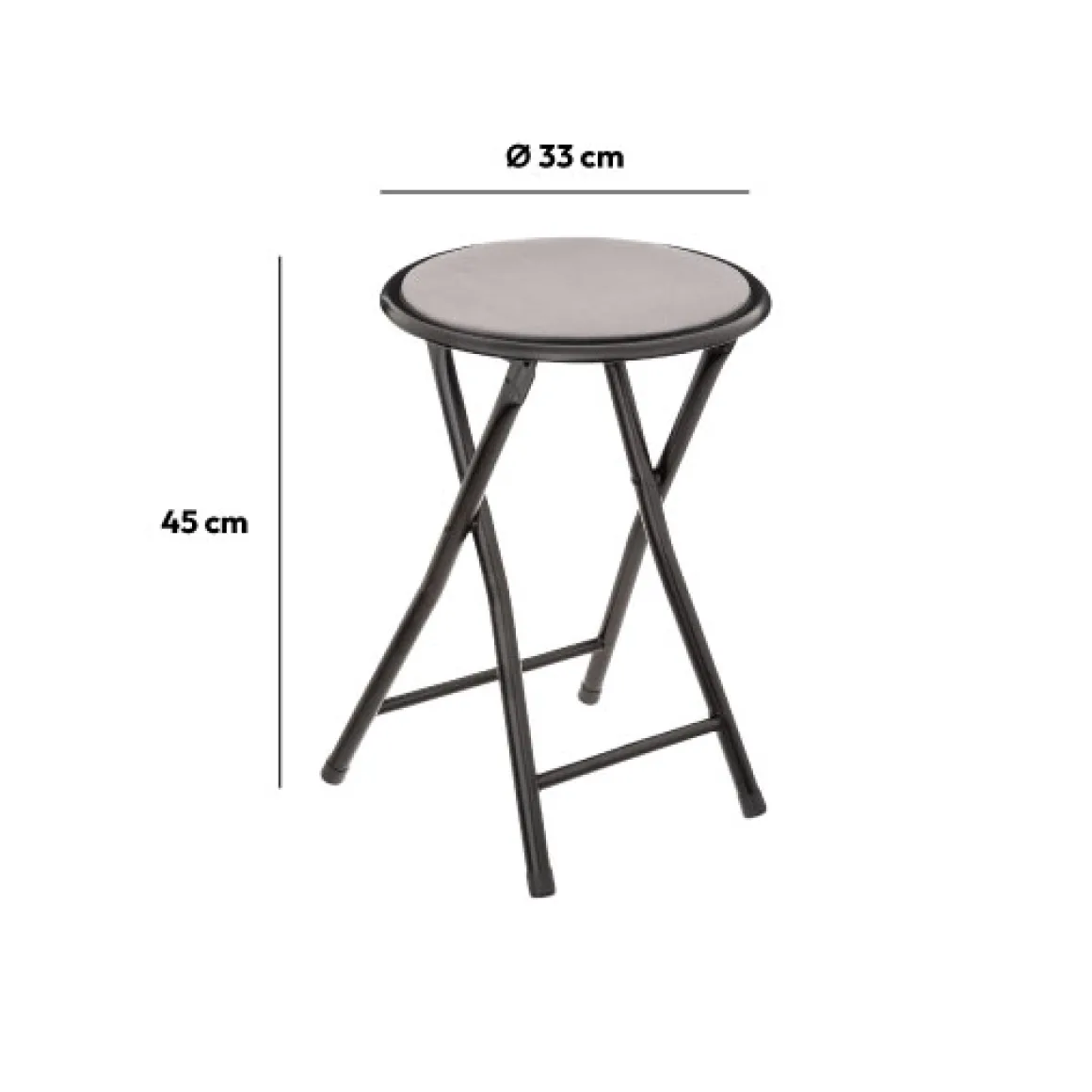 Tabouret pliant, Velours Gris