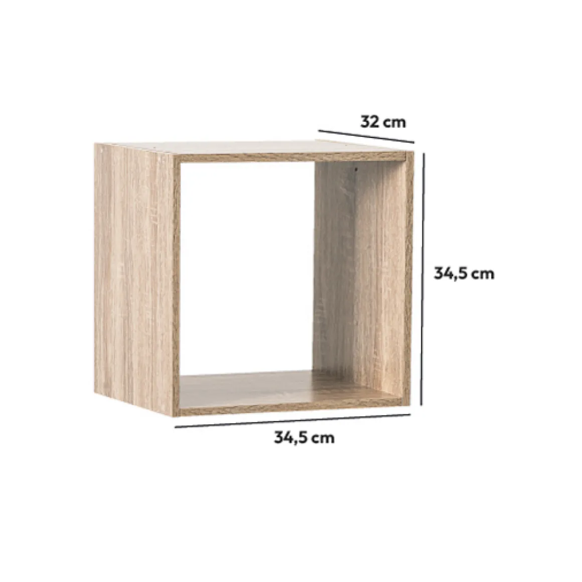 Étagère 1 case, Effet bois naturel