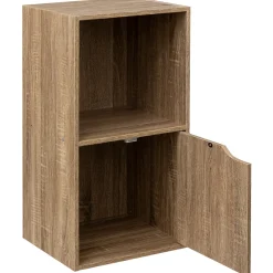 Étagère 2 cases 1 porte, Effet chêne naturel