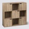 Étagère 9 cases avec 5 portes, Effet chêne naturel