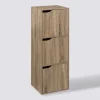 Étagère 3 cases avec portes, Effet chêne naturel