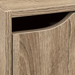Étagère 3 cases avec portes, Effet chêne naturel