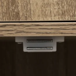 Étagère 3 cases avec portes, Effet chêne naturel
