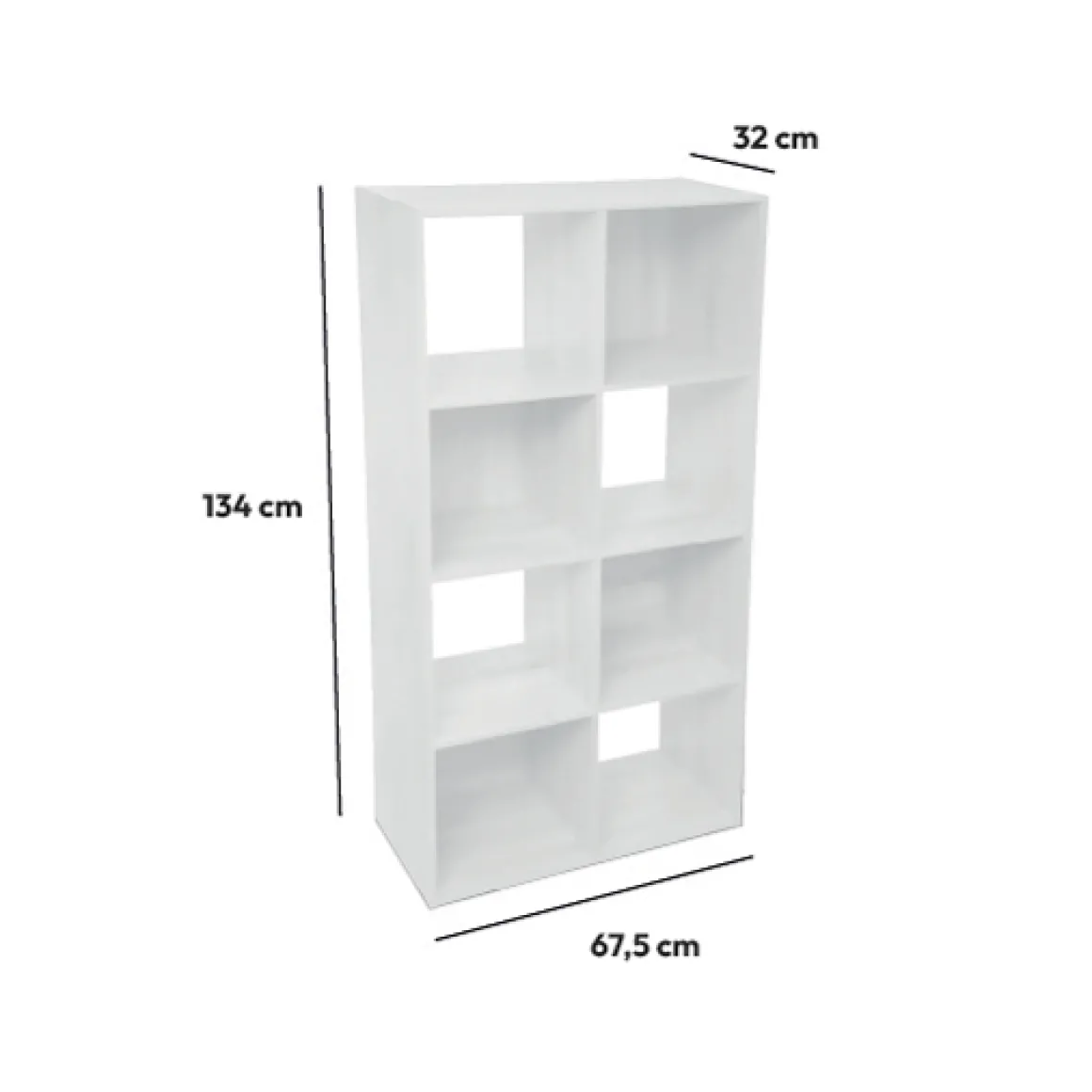 Étagère 8 cases, Blanc