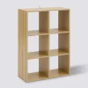 Étagère 6 cases, Effet bois naturel