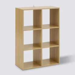 Étagère 6 cases, Effet bois naturel