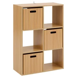 Étagère 6 cases, Effet bois naturel