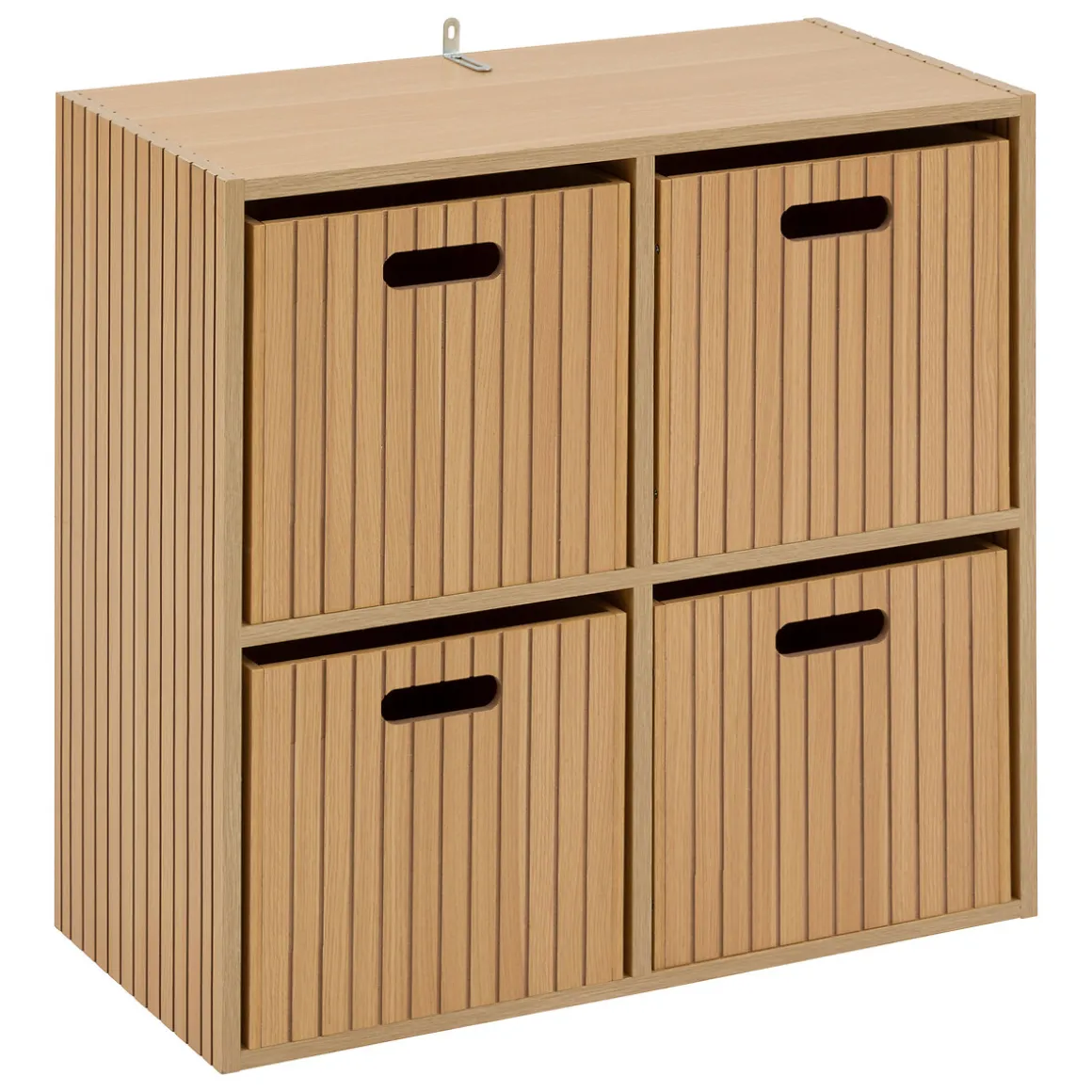 Étagère 4 cases, Effet bois naturel