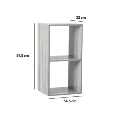 Étagère 2 cases, Effet chêne gris