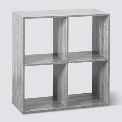Étagère 4 cases, Effet chêne gris