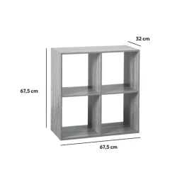 Étagère 4 cases, Effet chêne gris