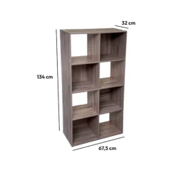 Étagère 8 cases, Effet chêne naturel