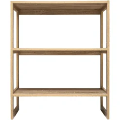 Étagère 4 cases empilables, Effet chêne naturel