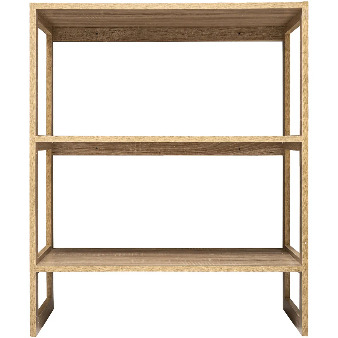 Étagère 4 cases empilables, Effet chêne naturel