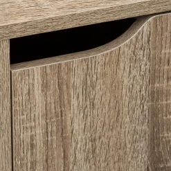 Étagère 6 cases porte, Effet bois naturel