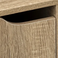 Étagère 4 cases porte, Effet bois naturel