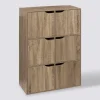 Étagère 6 cases porte, Effet bois naturel