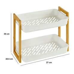 Étagère 2 niveaux, Bambou