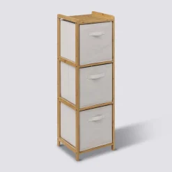 Étagère avec 3 paniers, Bambou