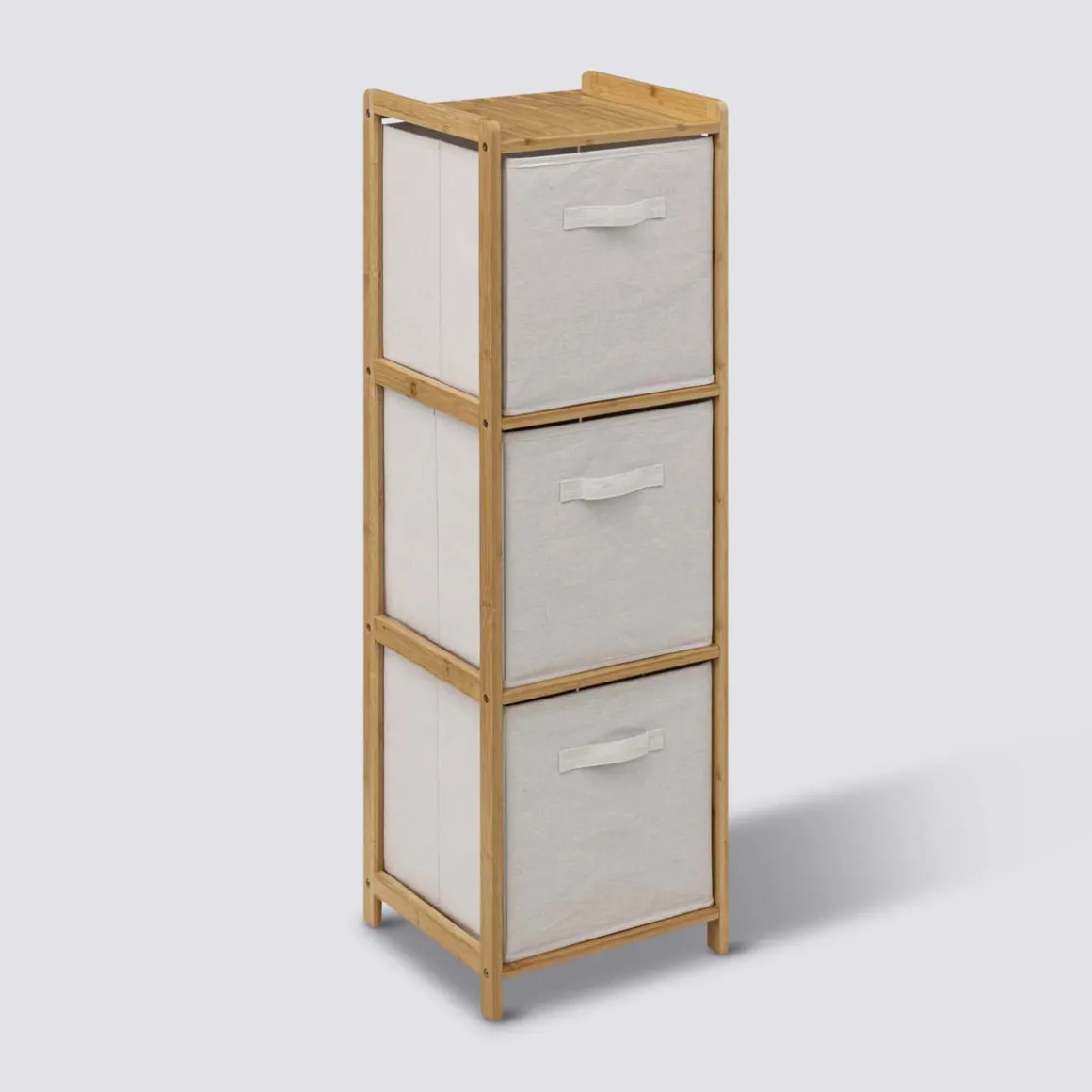 Étagère avec 3 paniers, Bambou
