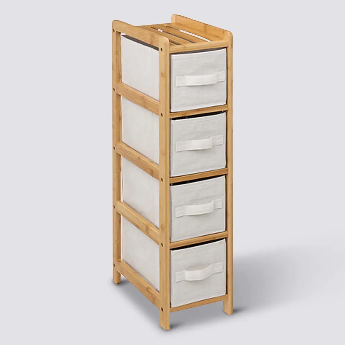 Étagère avec 4 paniers, Bambou