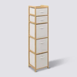 Étagère avec 5 paniers, Bambou