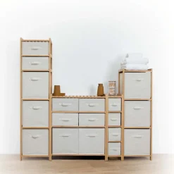 Étagère avec 5 paniers, Bambou