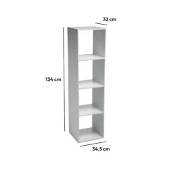 Étagère colonne 4 cases, Blanc
