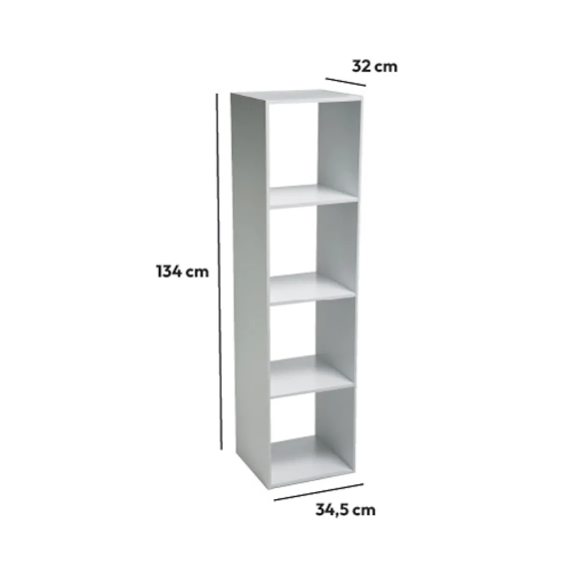 Étagère colonne 4 cases, Blanc
