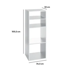 Étagère colonne 4 cases, Blanc